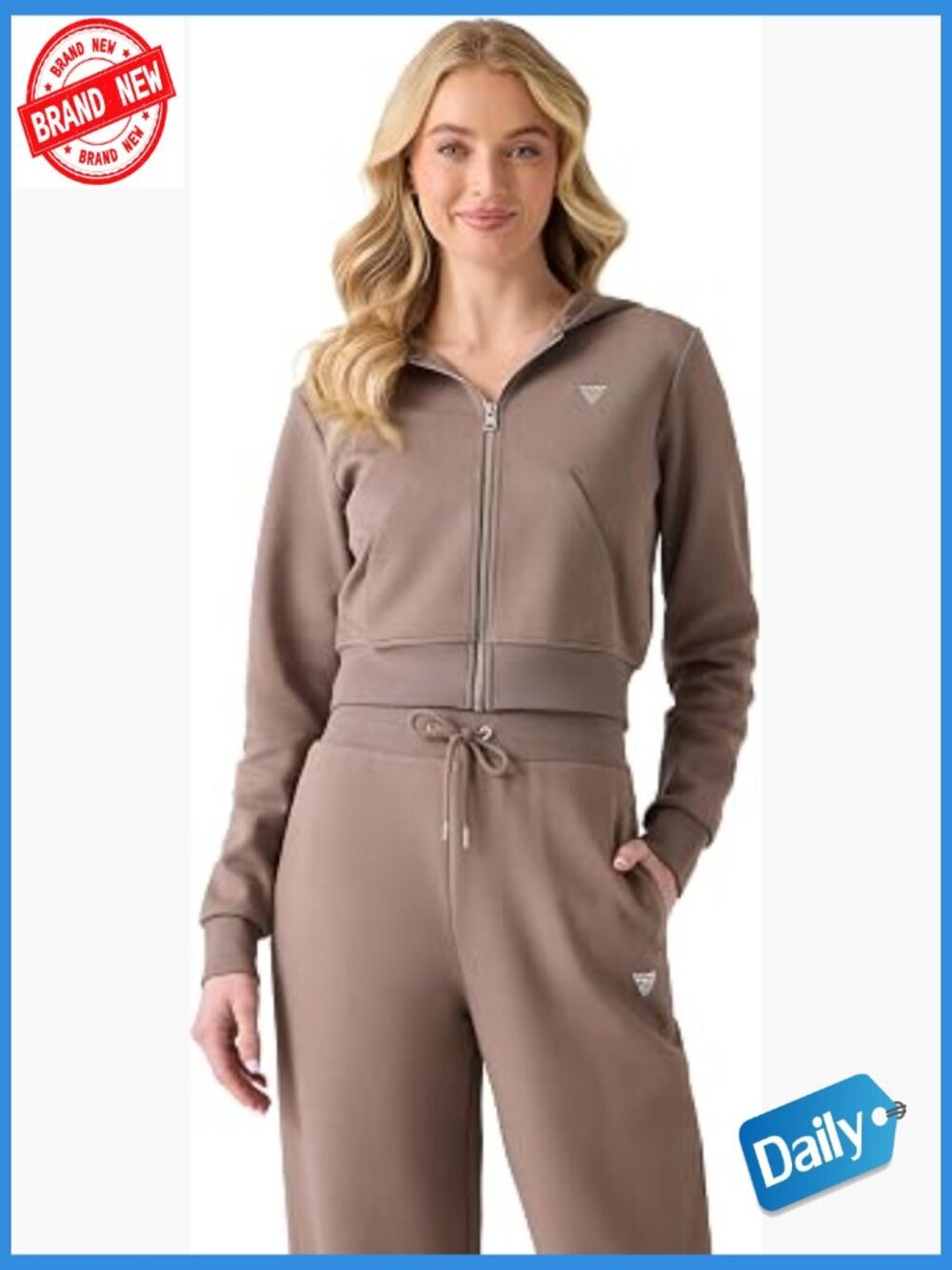 Zipped Up Cropped Hoodie Full Zip Cotton Polyester